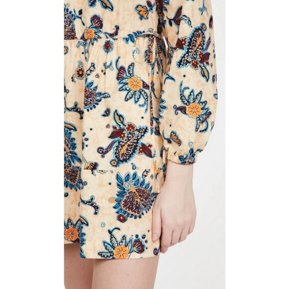 💕A.L.C.💕 Myra Paisley Long Sleeve Shift Dress ~ Apricot Abstract Floral 2 - Picture 7 of 16